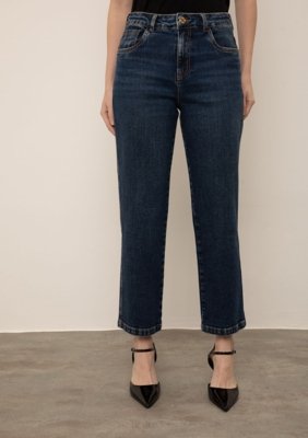 Calça Iódice Reta Média Azul Azul