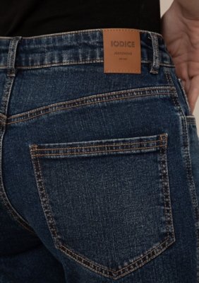 Calça Iódice Reta Média Azul Azul