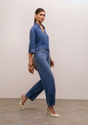 Calça Iódice Wide Média - Azul
