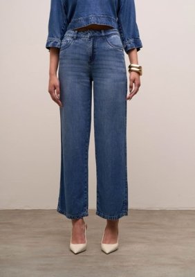 Calça Iódice Wide Média - Azul