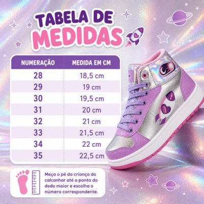 Bota Infantil Dos Rosa Katlen Roxa Brilhante