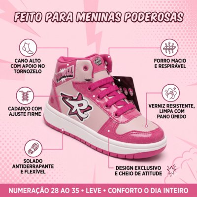 Botinha Infantil Poderosa Dos Rosa Emilly Vick