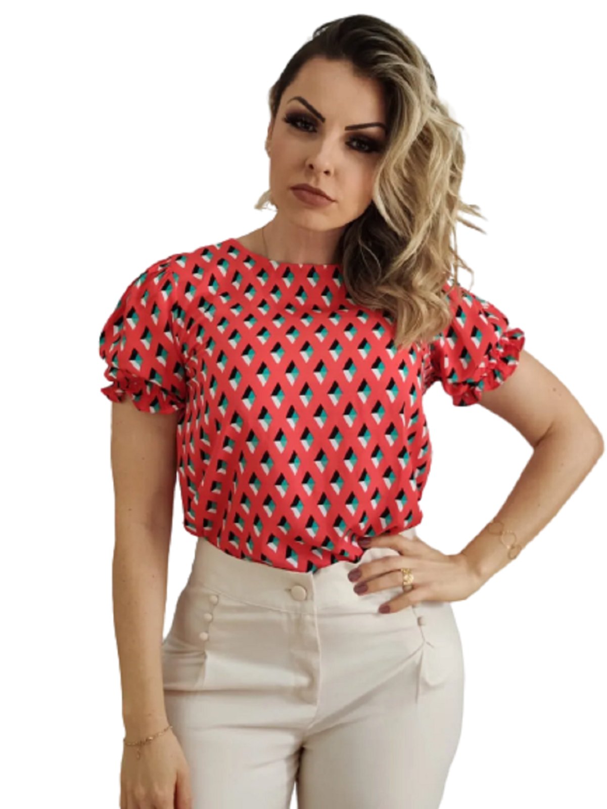 blusas de manga com elastico