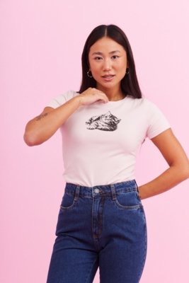 BABY TEE CAT ROSA CLARO - Rosa - In Love