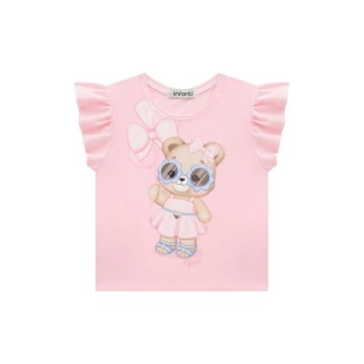 Blusa Menina Estampado Rosa Infanti 1 Rosa