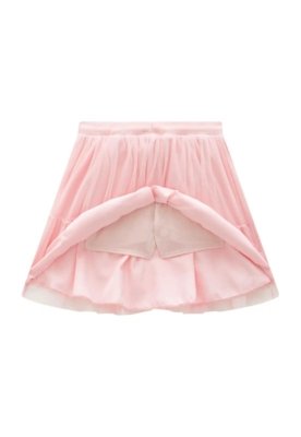 Saia Rosa com Tule e Laço Infanti 4 Rosa