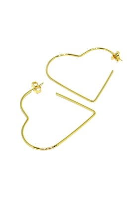 Brinco Infine Argola Coração Banhada A Ouro Menor preço em Brinco Infine Argola Coração Banhada A Ouro