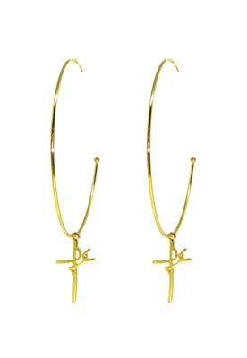 Brinco Infine Argola Fé Banhada A Ouro Menor preço em Brinco Infine Argola Fé Banhada A Ouro