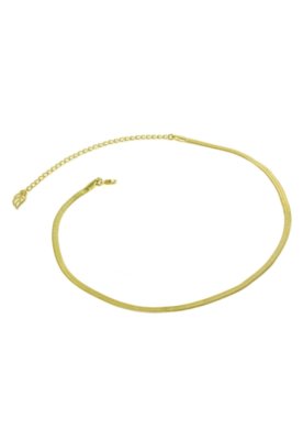 Colar Infine Choker Fita Dourado Menor preço em Colar Infine Choker Fita Dourado