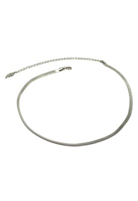 Colar Infine Choker Fita Ródio Prata Menor preço em Colar Infine Choker Fita Ródio Prata
