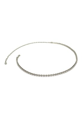 Colar Infine Choker Riviera Cristal Ródio Branco Menor preço em Colar Infine Choker Riviera Cristal Ródio Branco