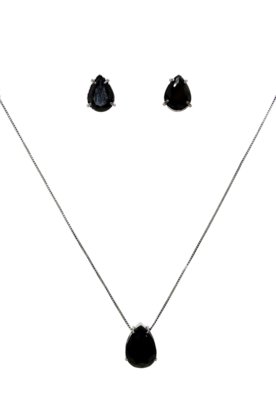 Conjunto Infine Colar E Brincos Gota Preto Menor preço em Conjunto Infine Colar E Brincos Gota Preto