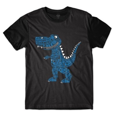 Camiseta Insane 10 Dinossauros Radicais T-Rex Nomes Sublimada Azul Menor preço em Camiseta Insane 10 Dinossauros Radicais T-Rex Nomes Sublimada Azul