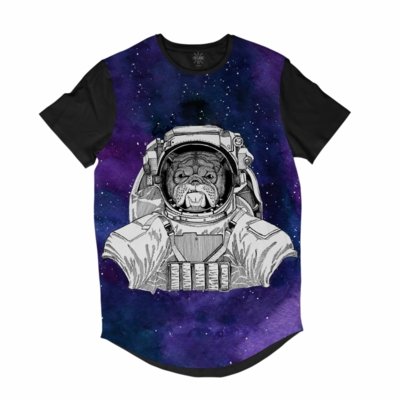 Camiseta Longline Insane 10 Animal Astronauta Bulldog no Espaço Sublimada Cinza Menor preço em Camiseta Longline Insane 10 Animal Astronauta Bulldog no Espaço Sublimada Cinza
