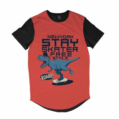 Camiseta Longline Insane 10 Dinossauros Radicais T-Rex de Skate e Boné Sublimada Vermelho Menor preço em Camiseta Longline Insane 10 Dinossauros Radicais T-Rex de Skate e Boné Sublimada Vermelho