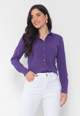 Camisa Intens Manga Longa Viscose Roxo