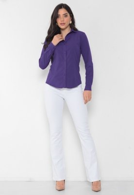 Camisa Intens Manga Longa Viscose Roxo