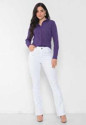 Camisa Intens Manga Longa Viscose Roxo