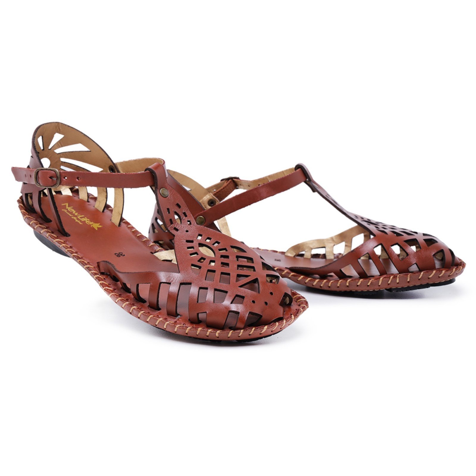 Sandalias em couro legitimo hot sale feminina