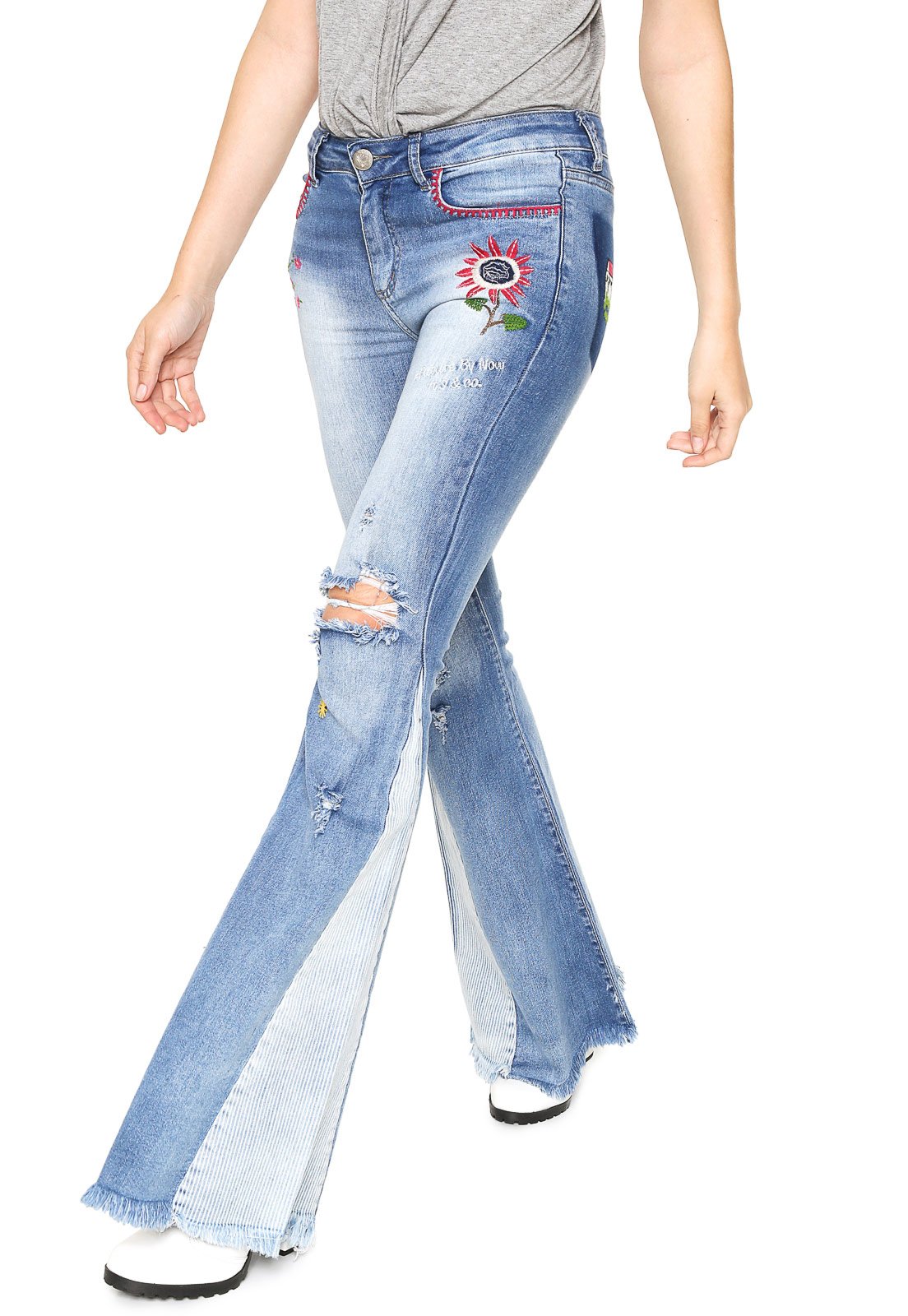 Calça sale jeans hippie