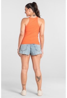 Regata Adulto Ribana Canelada Just Basic Laranja
