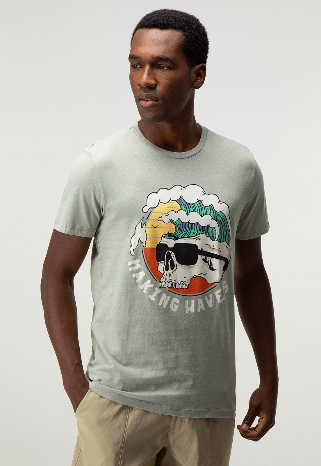 Camiseta Jack & Jones Caveira Verde