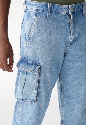 Calça Jeans Jack & Jones Cargo Azul