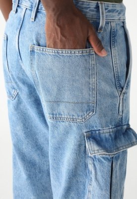 Calça Jeans Jack & Jones Cargo Azul