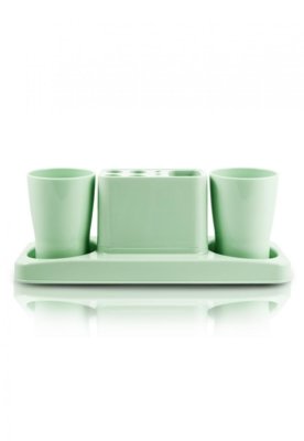 Kit de Banheiro de 4 Peças Jacki Design Lifestyle Verde Menor preço em Kit de Banheiro de 4 Peças Jacki Design Lifestyle Verde