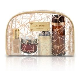 Necessaire Retangular Grande Transparente Jacki Design Crystal Bege Menor preço em Necessaire Retangular Grande Transparente Jacki Design Crystal Bege