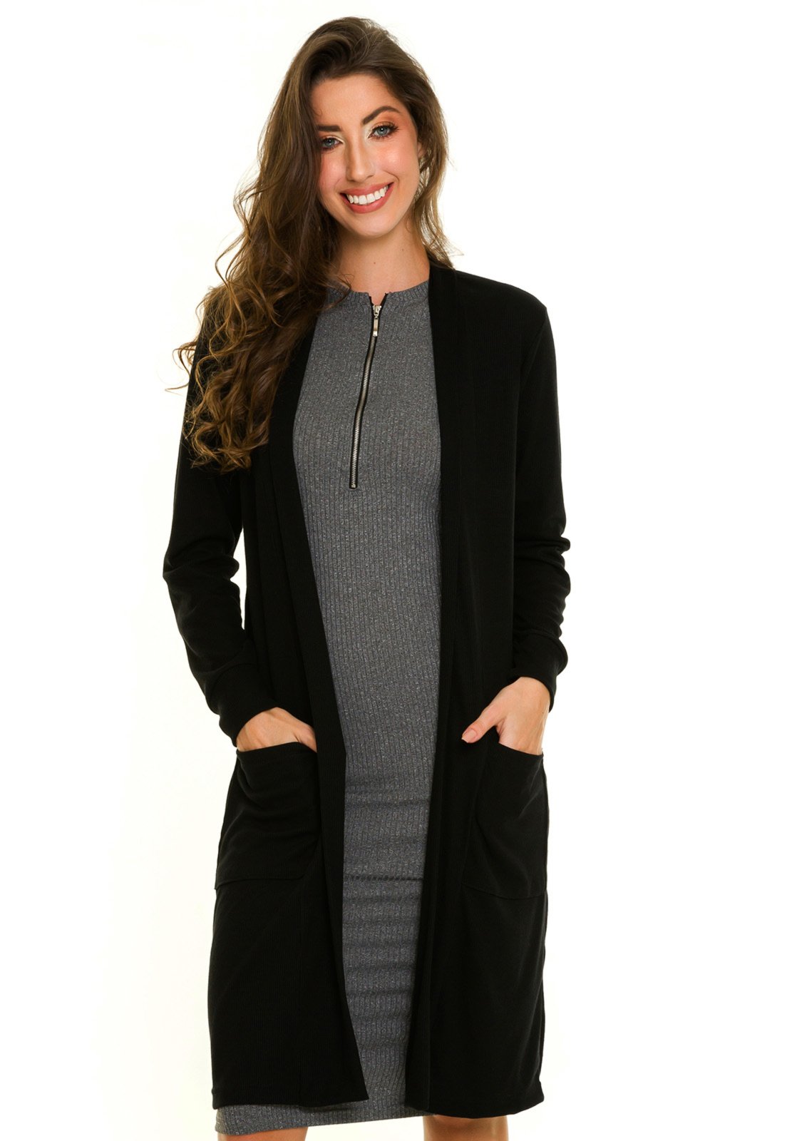 black maxi cardigan