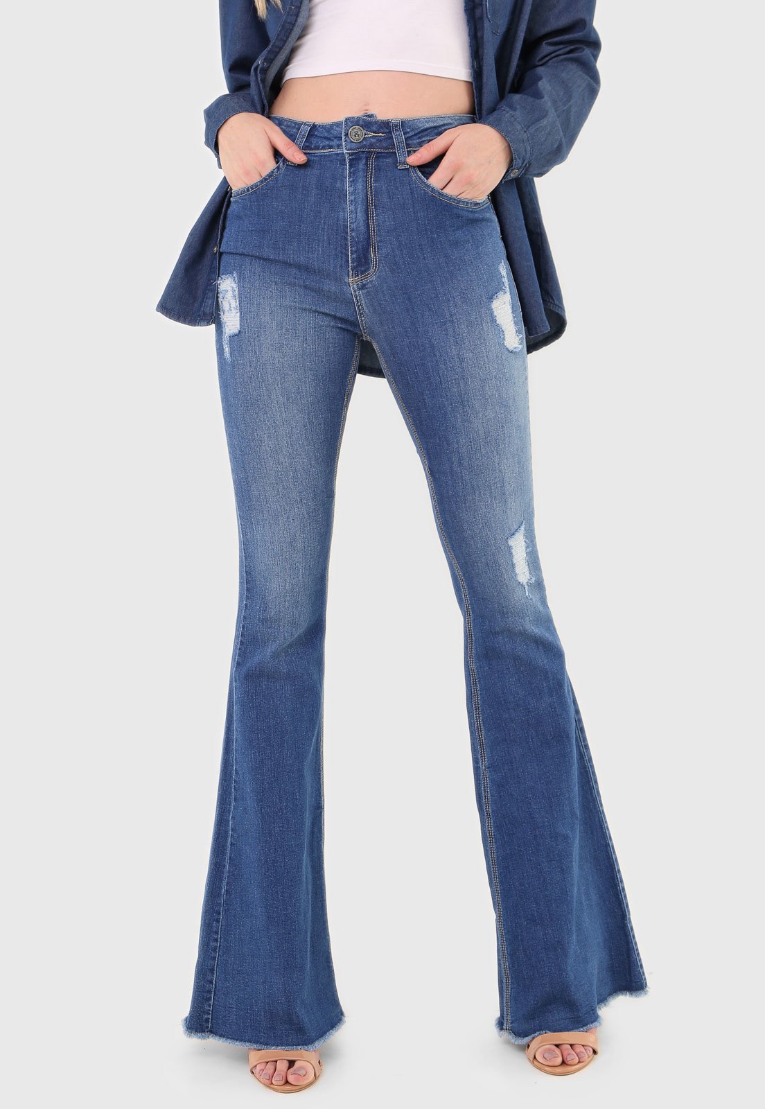 Calça jeans flare cheap john john