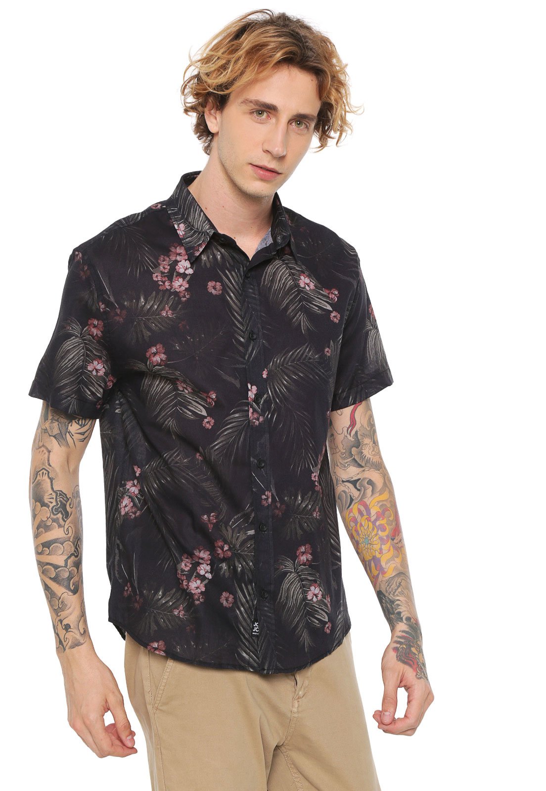 Camiseta John John Reta Estampada Preta - Compre Agora