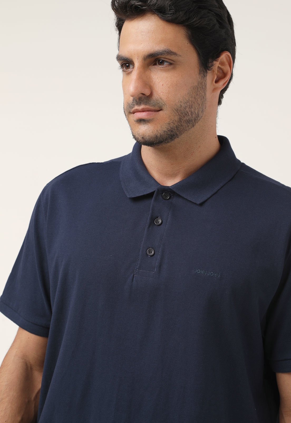 Camisa Polo Calvin Klein Reta The Liquid Touch Azul-Marinho