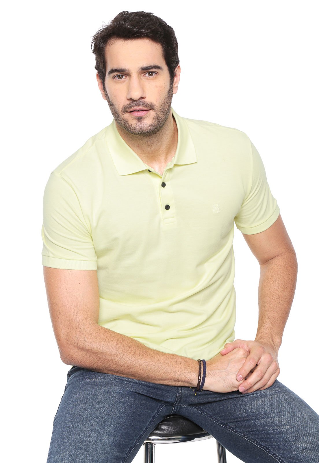 Camiseta John John Basic Masculina - Preto Fosco+Amarelo