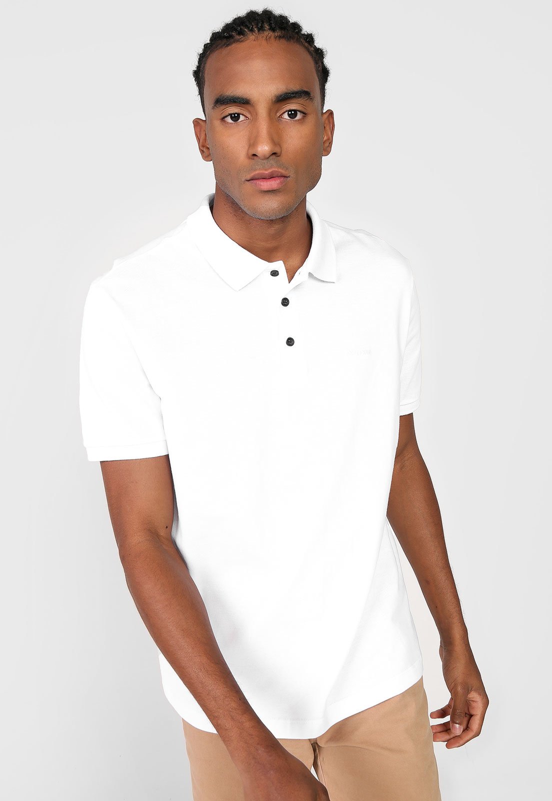 Camisa Polo John John Reta Logo Branca - Compre Agora