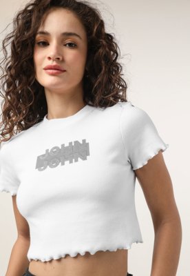 Camiseta Cropped John John Team New Branca - Compre Agora