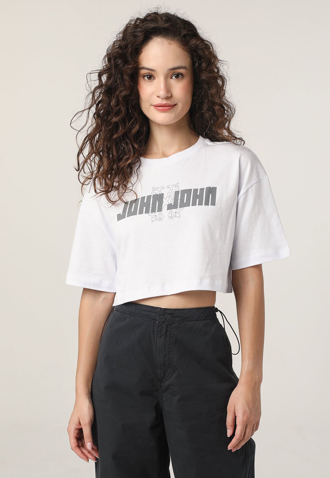 Camiseta Cropped Canelada John John Label Branca - Compre Agora