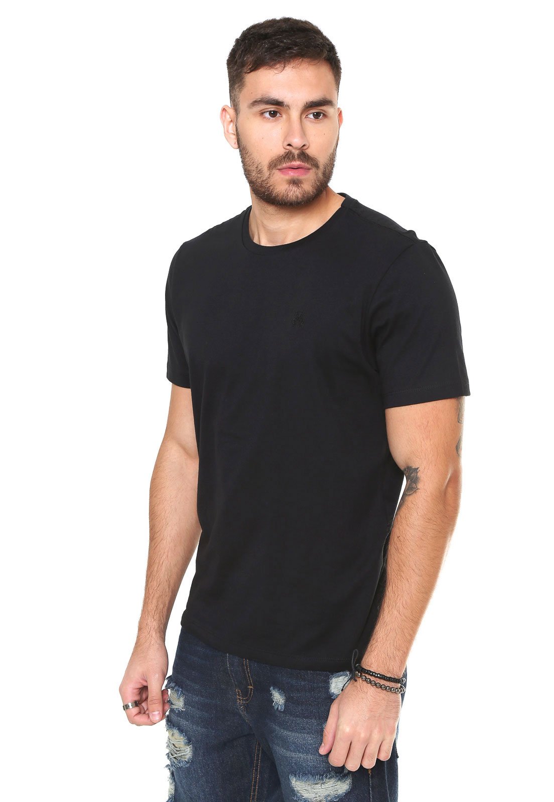 Camiseta John John Masculina Preta Mixtape - Tamanho M