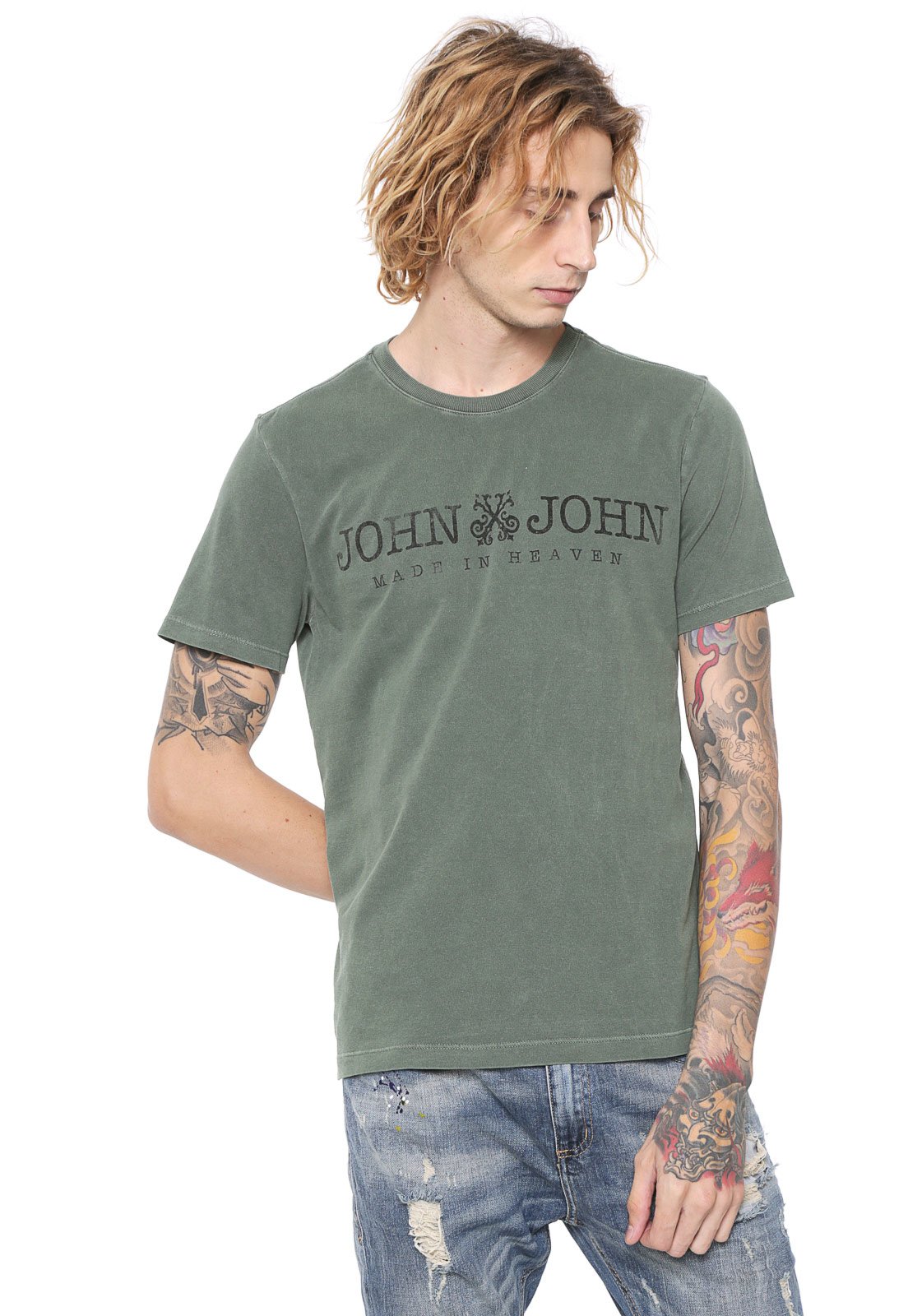 Camiseta John John Basic Logo Masculina Branco - Compre Agora