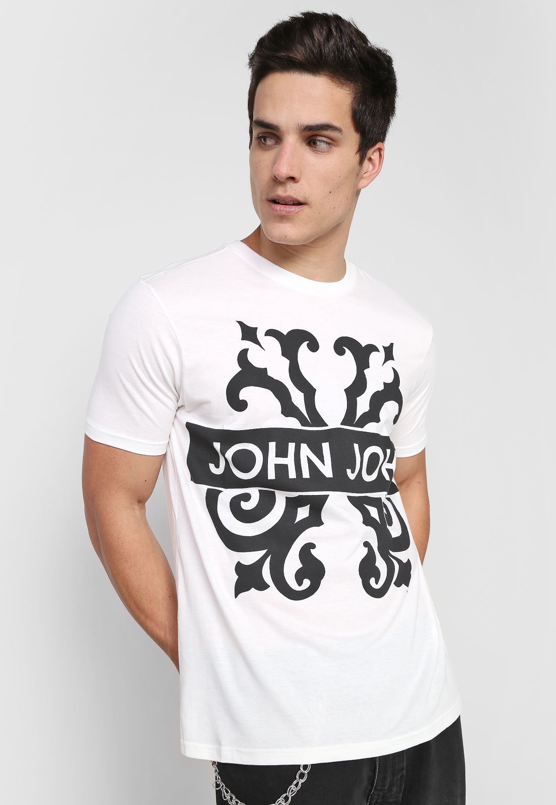 Camiseta John John Masculina Motorcycle Suply Co. Branca