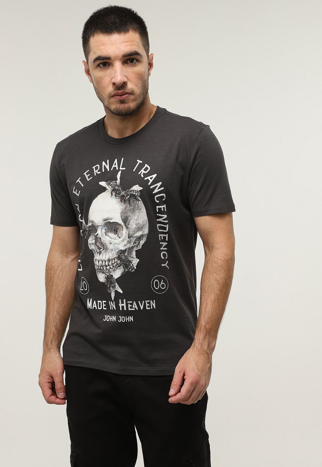 Camiseta John John Caveira Grafite - Compre Agora