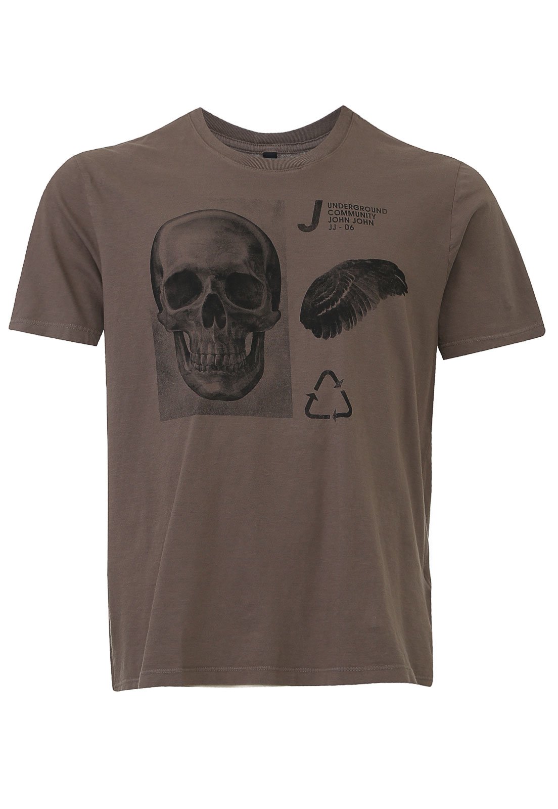 Camiseta John John Caveira Marrom - Compre Agora