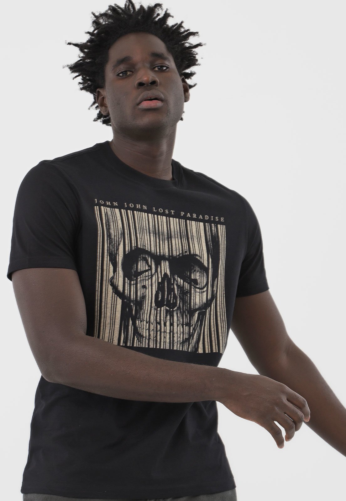 Camiseta John John Caveira Preta - Compre Agora