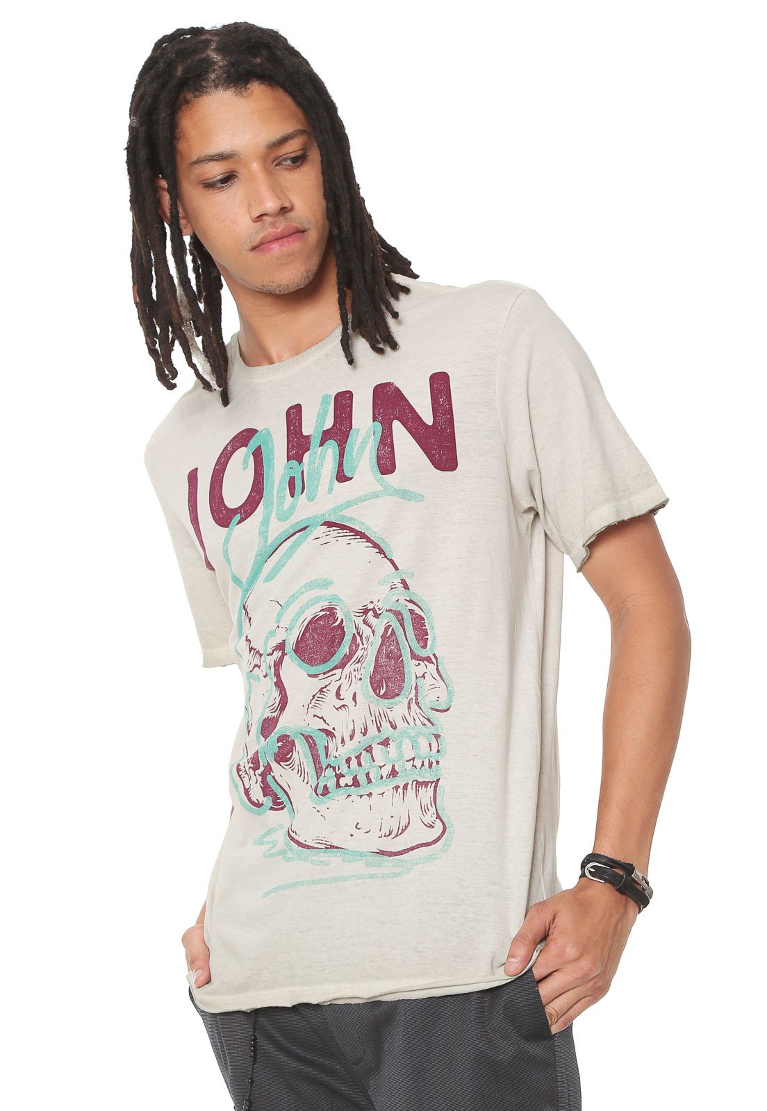 Camiseta John John Estampada Bege - Compre Agora