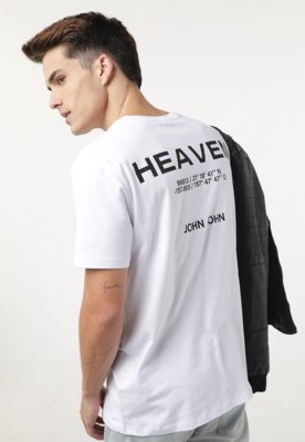 Camiseta John John Masculina Relaxed Crroked Branca no Shoptime