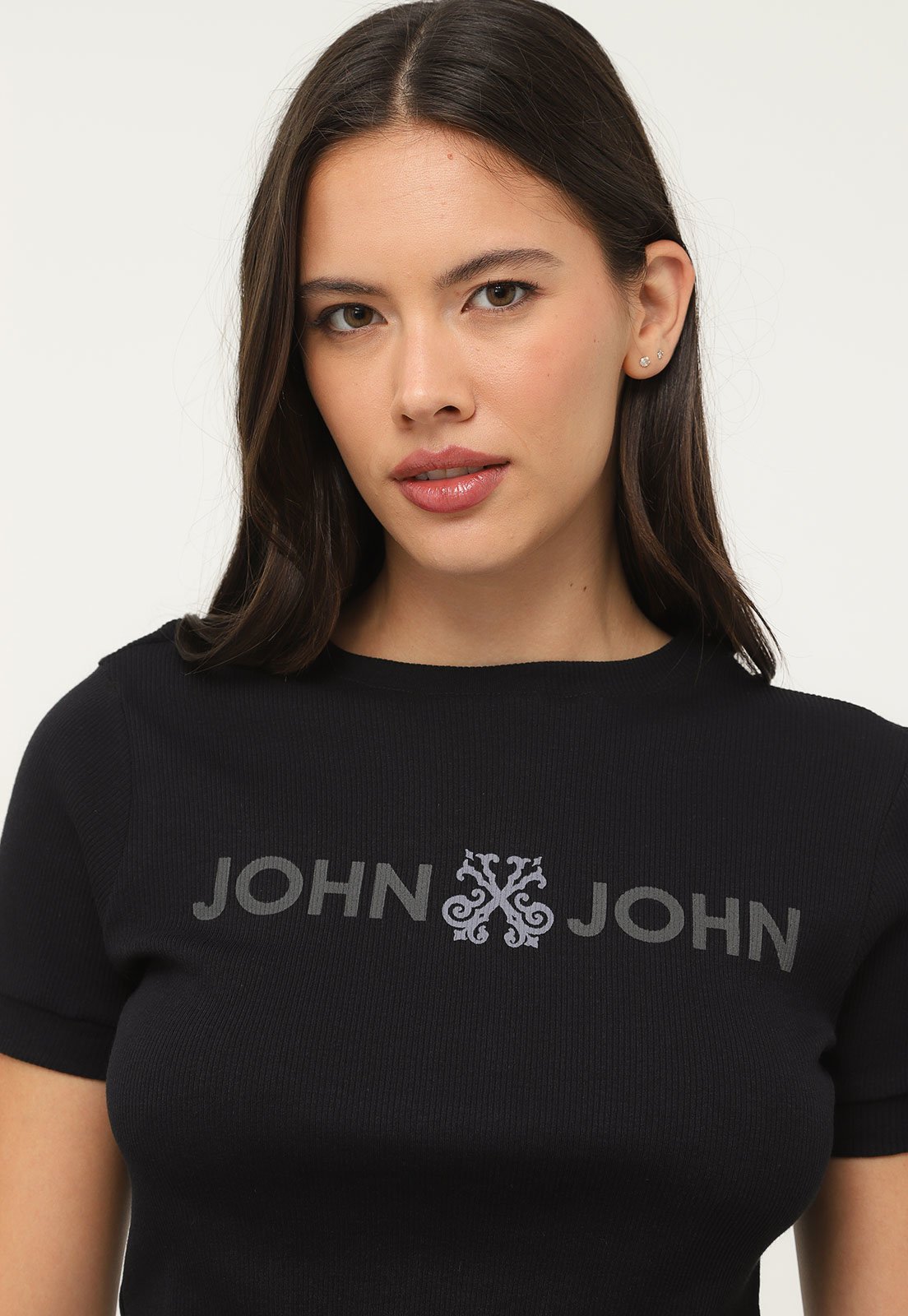 Camiseta John John Básica Feminina - Preto