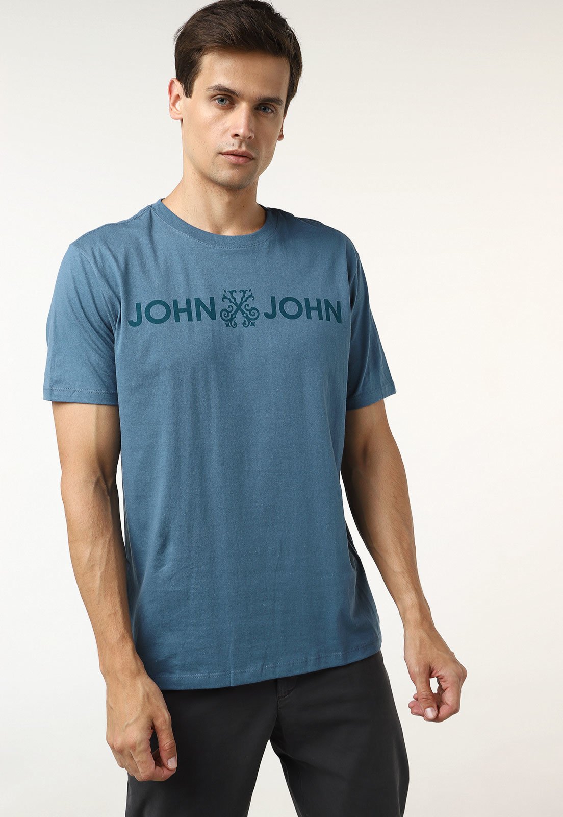 Camiseta John John Logo Azul-Marinho - Compre Agora