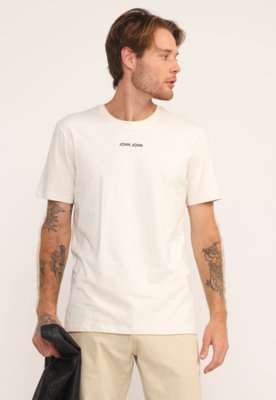 Camiseta John John Reta Estampada Branca - Compre Agora