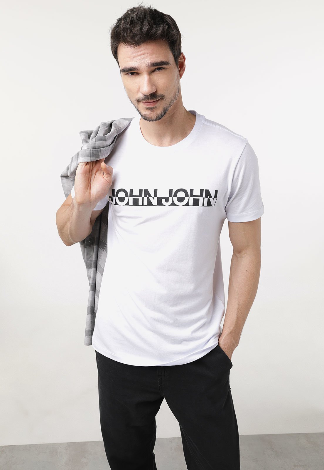 Camiseta John John Logo Branca Masculina - Branco